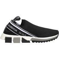 Schwarze Slip-On Sneakers mit Logoband