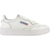 Weiße Leder-Sneakers mit niedrigem Schaft