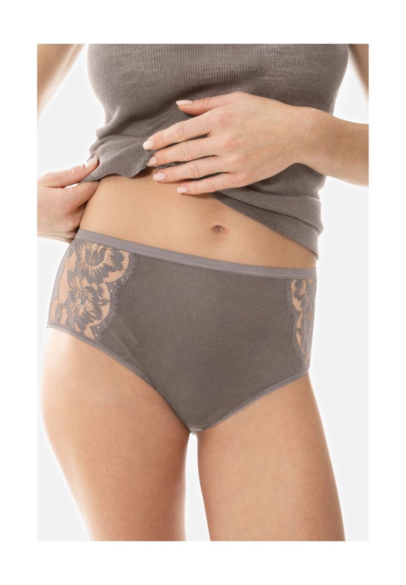 Hüftslip mit floraler Spitze und hoher Taille