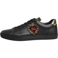 Schwarze Leder Low-Top Sneakers