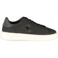 Klassische schwarze Leder-Sneakers mit niedrigem Profil