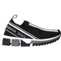 Schwarz-Weiße Logo-Slip-On-Sneakers