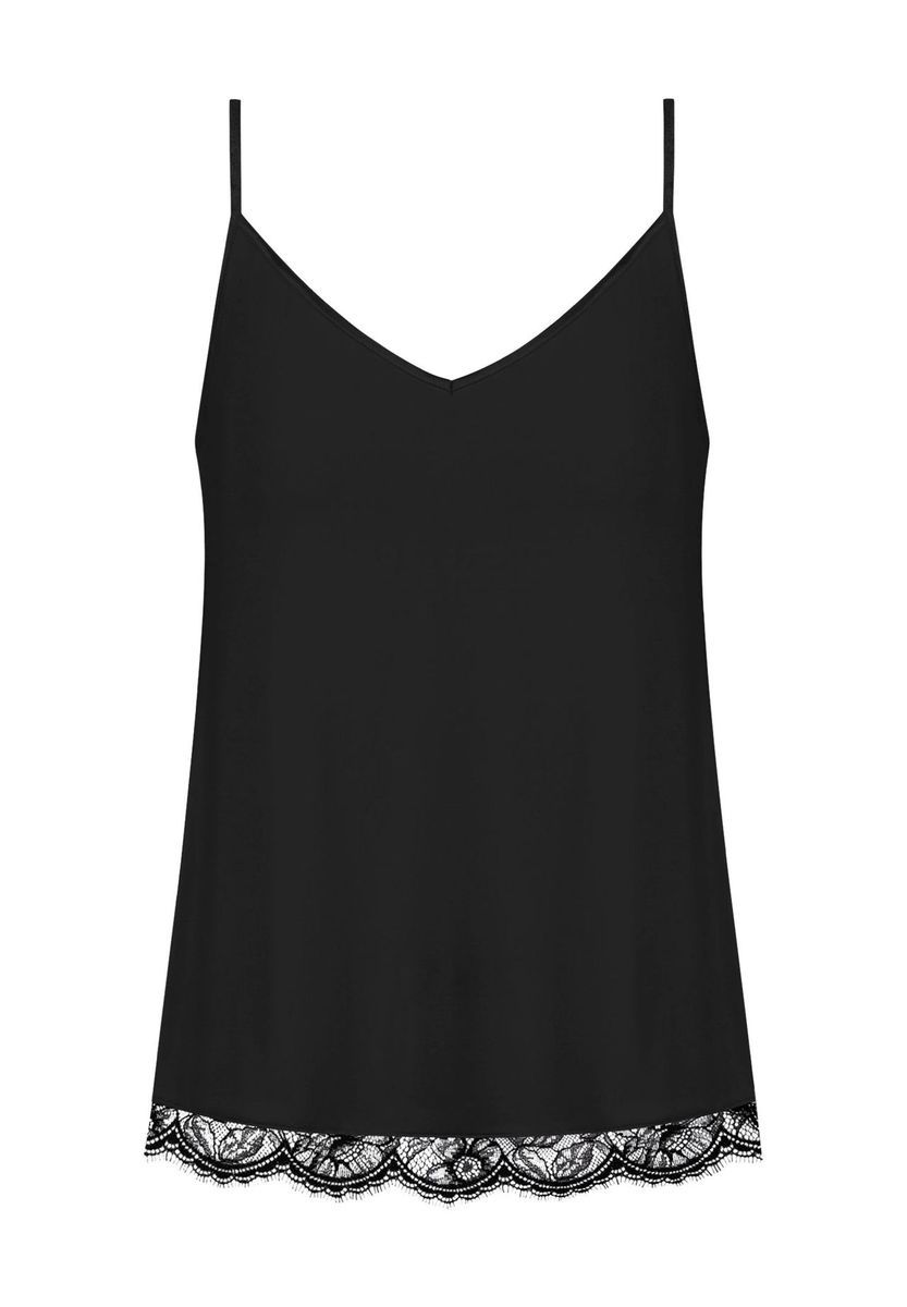 Spitzenbesatz V-Ausschnitt Trägertop