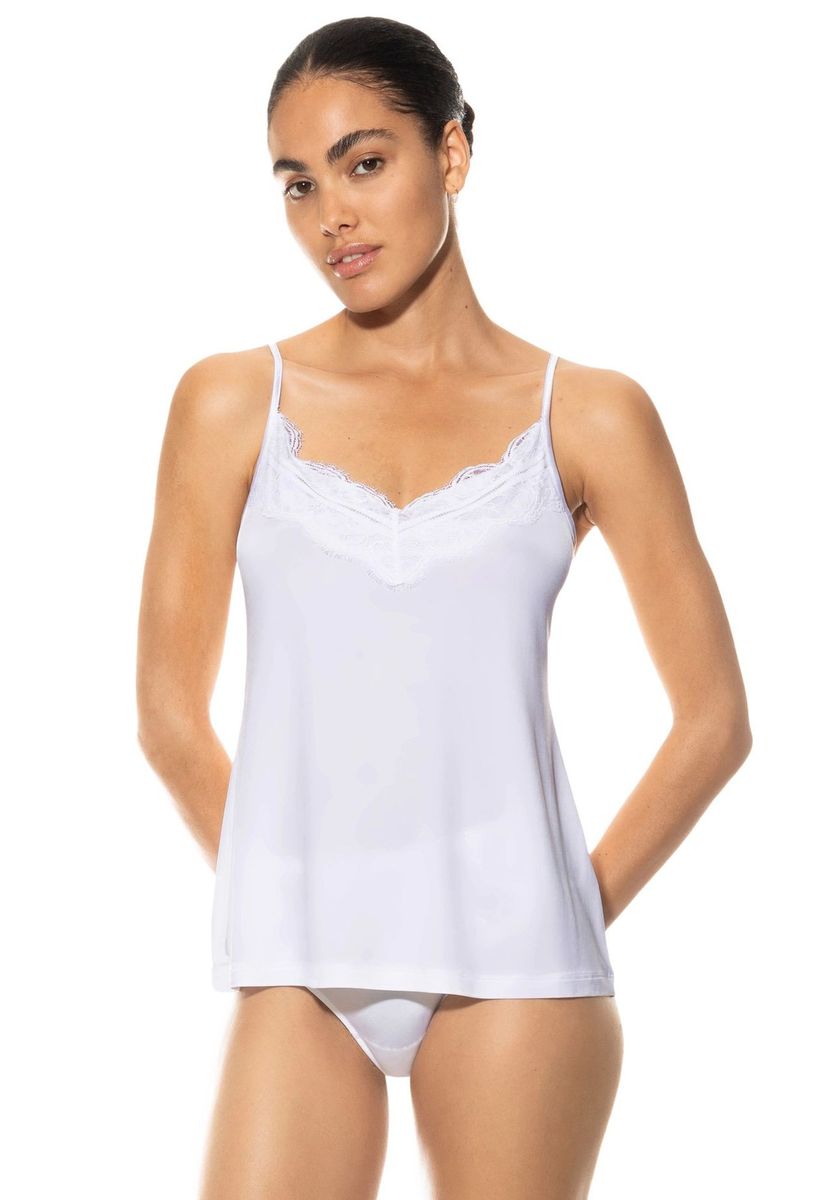 Weißes Unterhemd mit Spitzendetails