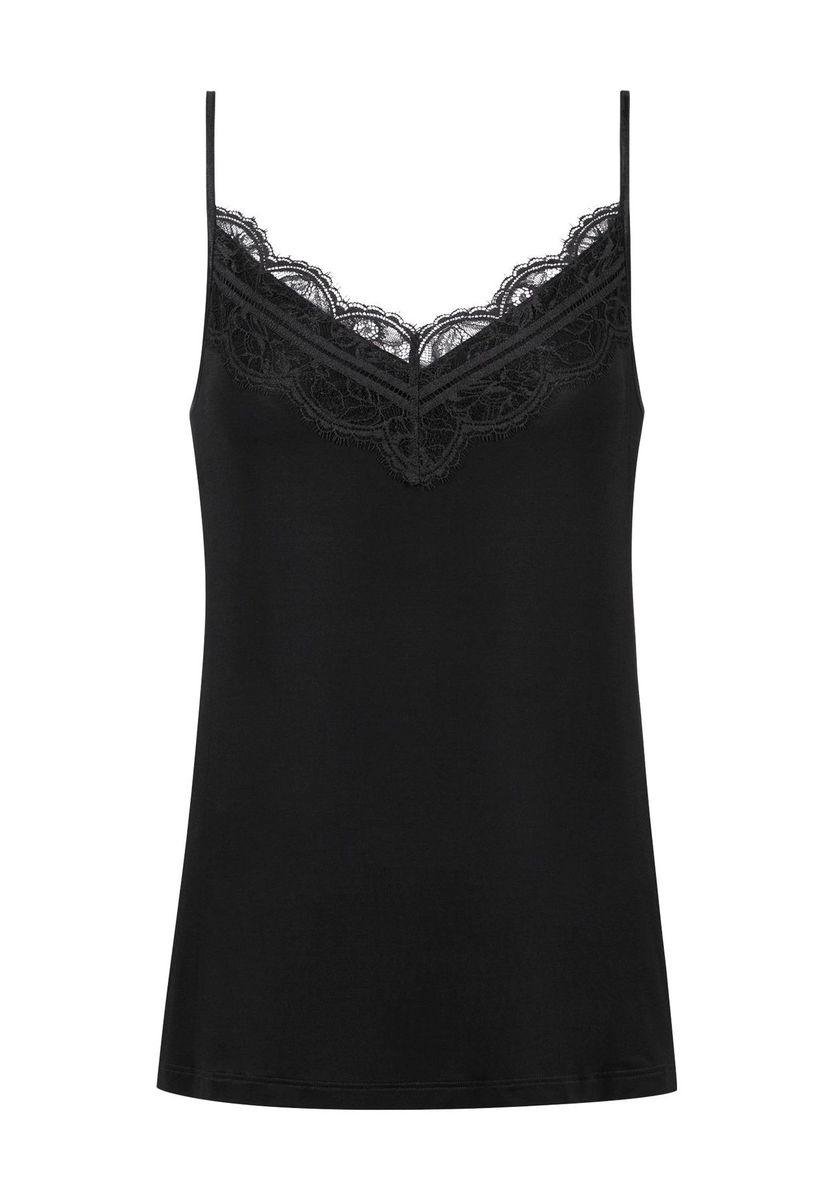 Spaghettiträger-Top mit Spitzenbesatz