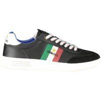 Schwarze Leder-Sneakers mit niedrigem Schaft