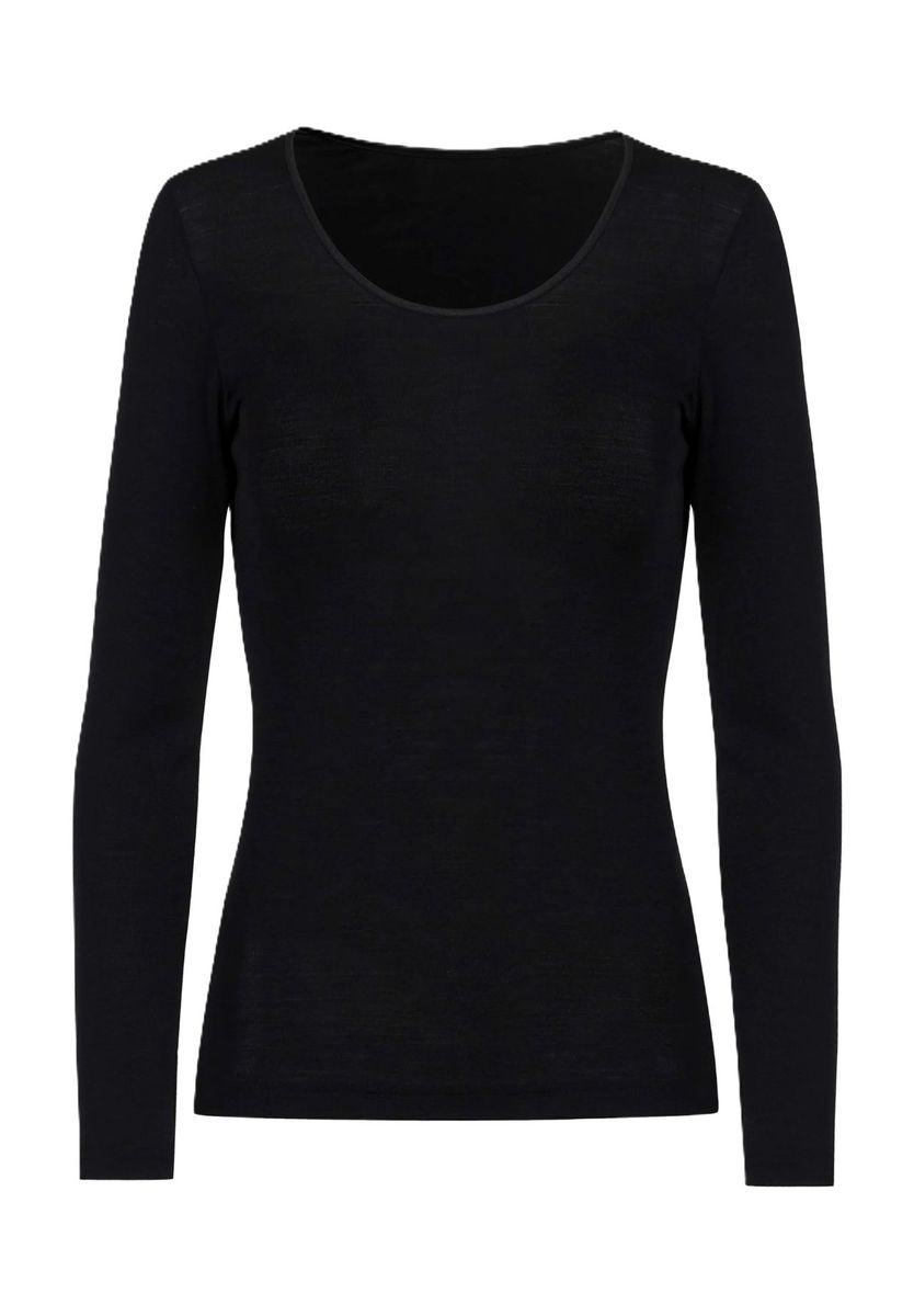 Elegantes Langarm-Unterhemd aus Wolle und Seide