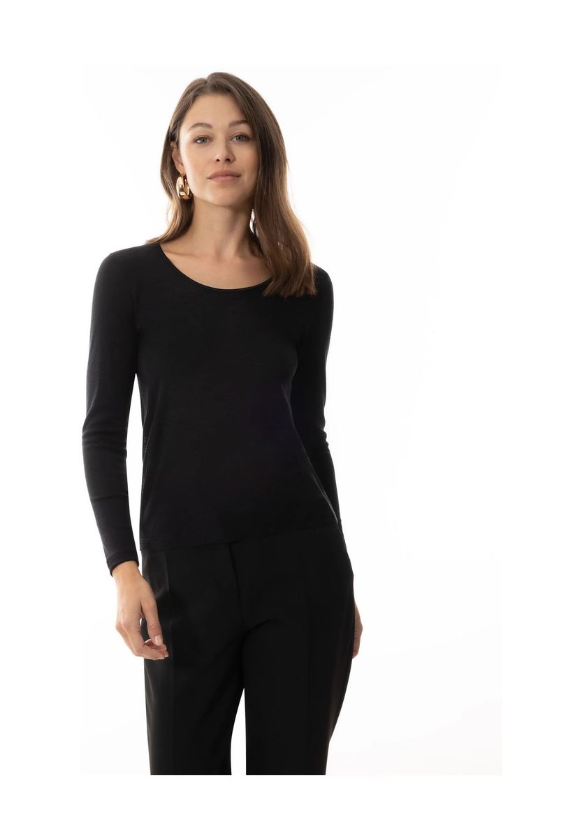 Elegantes Langarm-Unterhemd aus Wolle und Seide