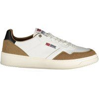 Weiße lässige Sneaker aus Kunstleder