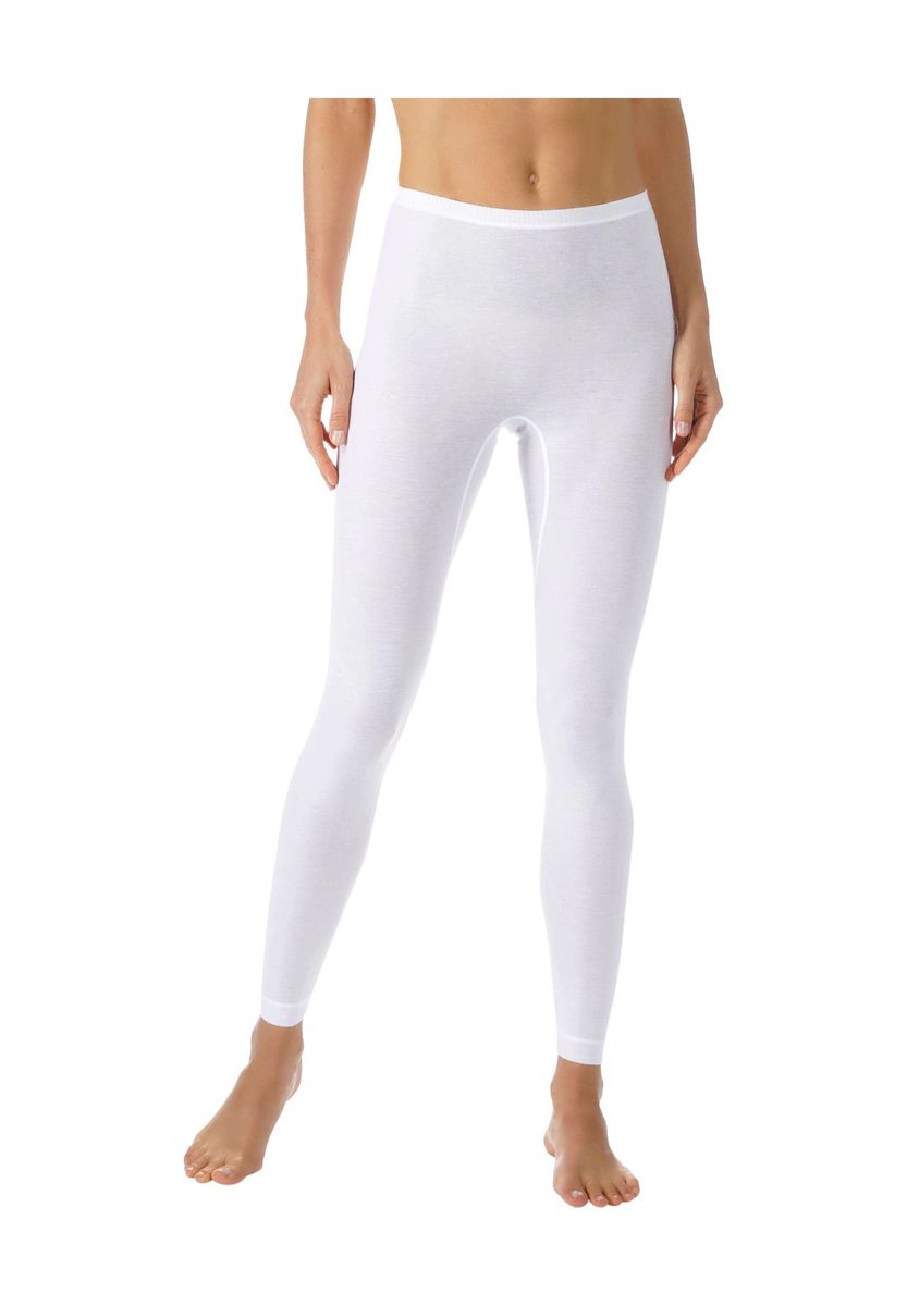 Einfarbige weiße Baumwollmischungs-Leggings