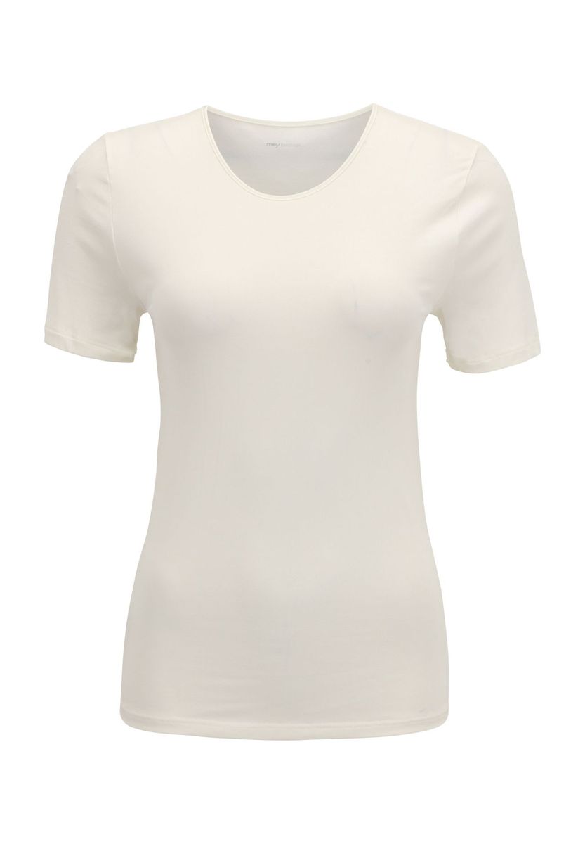 Viskosemischungs-T-Shirt mit Satineinfassung