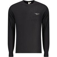 Schwarzer Baumwollpullover für Herren
