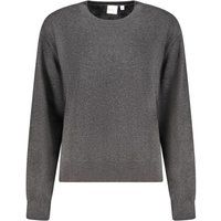 Grauer Baumwollmischung Rundhals Pullover