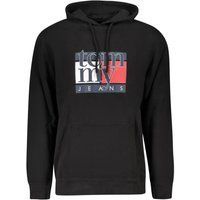 Schwarzer Baumwoll-Logo-Hoodie