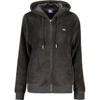 Fleece-Kapuzenjacke mit Reißverschluss und Logo