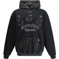 Schwarzer Hoodie mit Distressed-Grafikprint