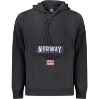 Schwarzer Baumwollmix-Hoodie mit Logo
