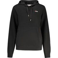 Schwarzer Baumwoll-Mischgewebe-Hoodie für Damen