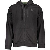 Schwarzer Baumwoll-Hoodie mit Reißverschluss für Herren