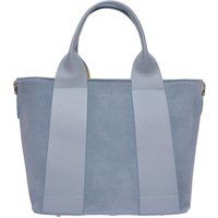 Blaue Leder Tote Bag mit Griffen