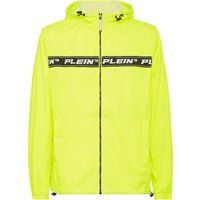 Roter Nylon Windbreaker mit Logo-Streifen