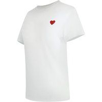 Klassisches weißes T-Shirt mit Herzlogo