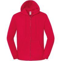 Fruit of the Loom - "Iconic Premium" Hoodie mit durchgehendem Reißverschluss für Herren (Rot)