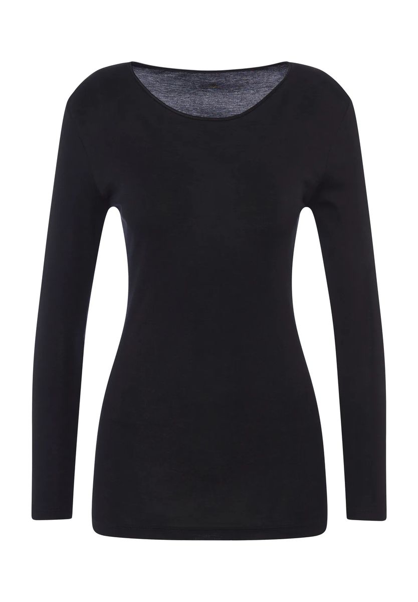 mey Langarmshirt Noblesse, Baumwolle, für Damen, schwarz, 38