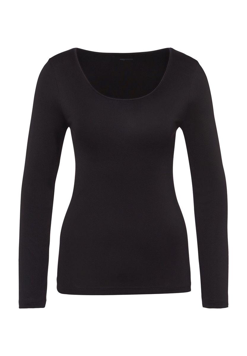 Klassisches Langarmshirt mit U-Ausschnitt