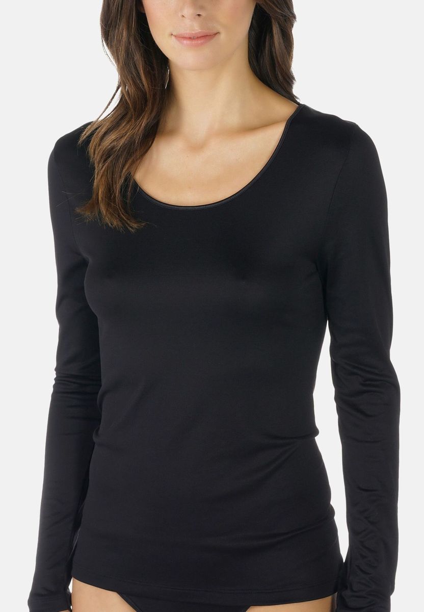 Klassisches Langarmshirt mit U-Ausschnitt