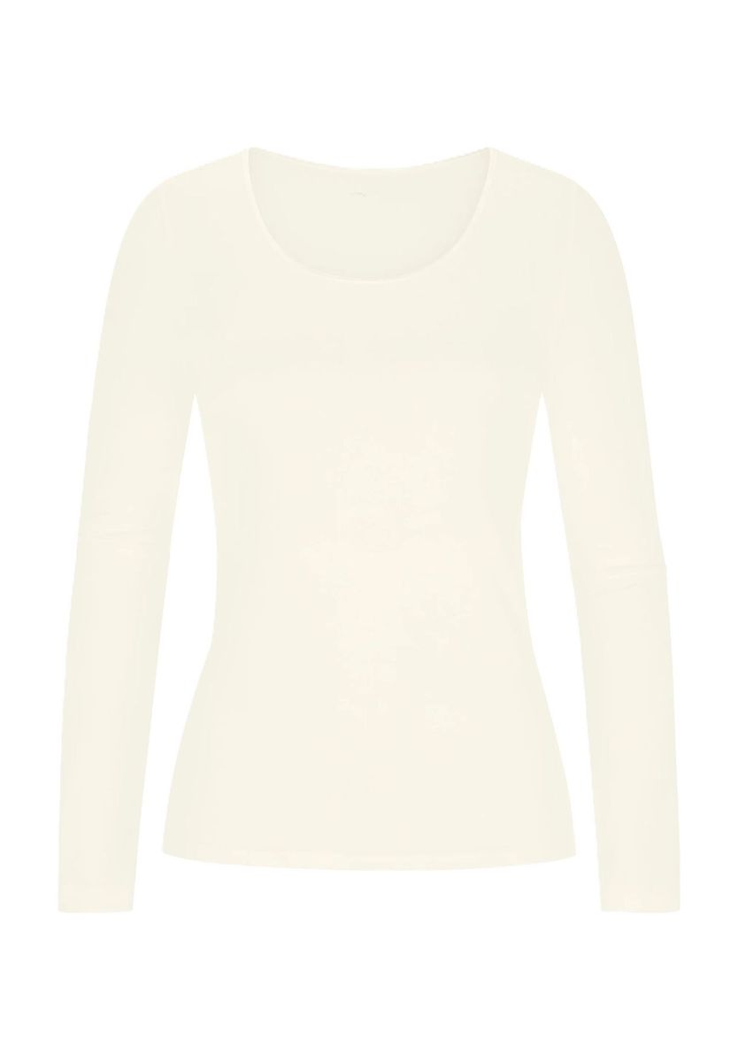 Langarm Microfaser Shirt mit U-Ausschnitt