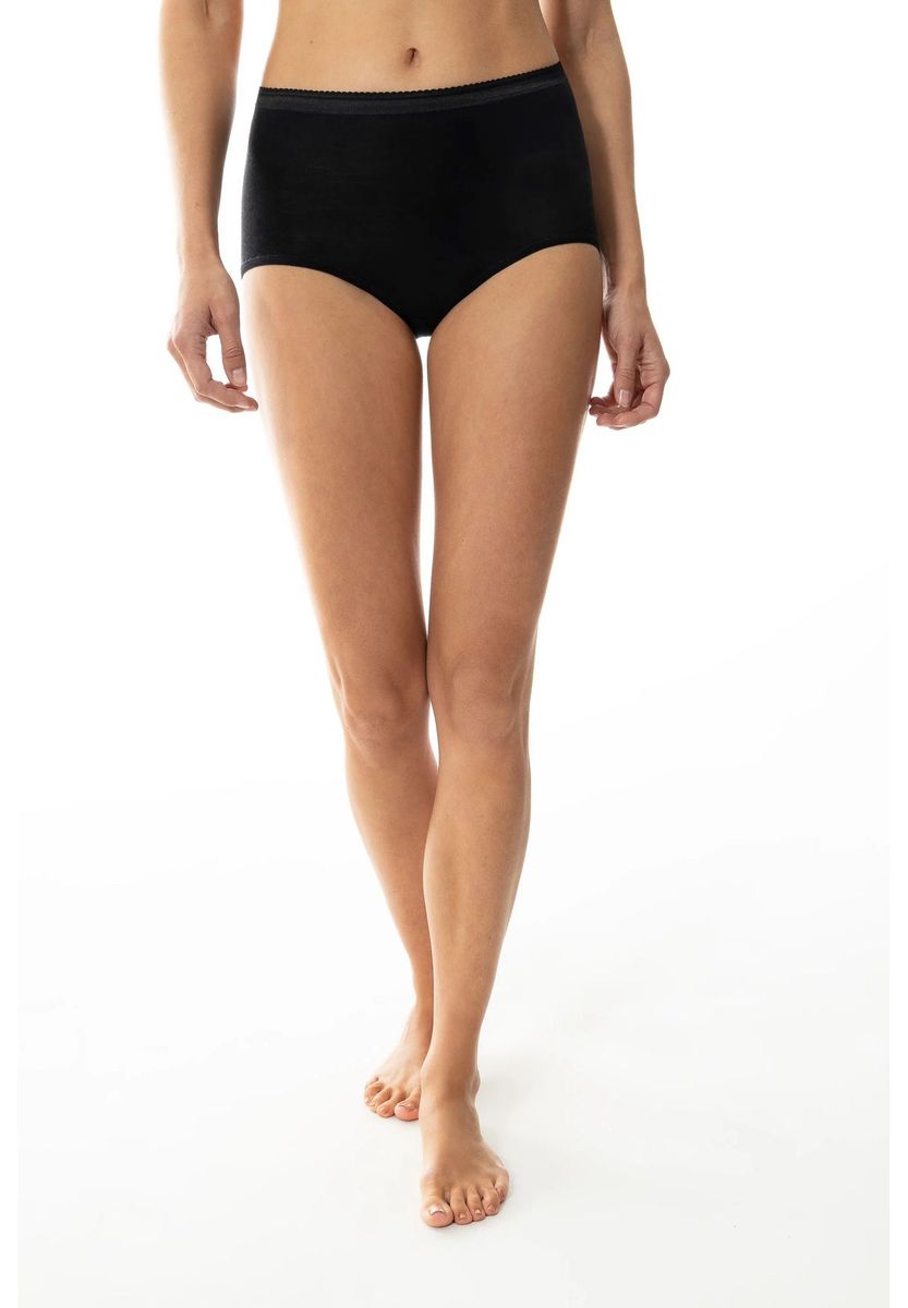 Klassische schwarze Slips mit Gummibund