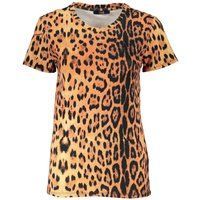 T-Shirt mit Leopardenmuster und Rundhalsausschnitt