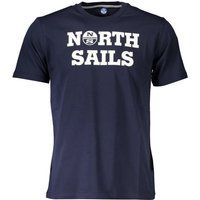 Marineblaues Baumwoll-T-Shirt mit Logo