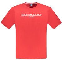 Rotes Baumwoll-T-Shirt mit Grafikprint
