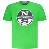 Grünes Baumwoll-T-Shirt mit Logo-Print
