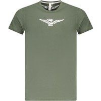 Olivgrünes Baumwoll-T-Shirt mit Logo