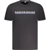 Schwarzes Baumwoll-T-Shirt mit Logo für Herren