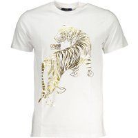 Weißes Baumwoll T-Shirt mit Tigergrafik
