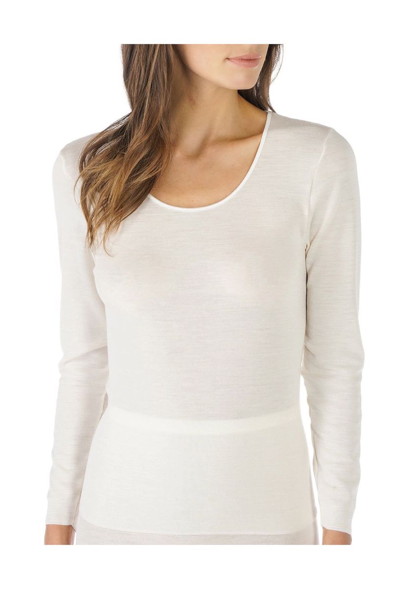 Langarmshirt aus Woll-Seide-Mischung