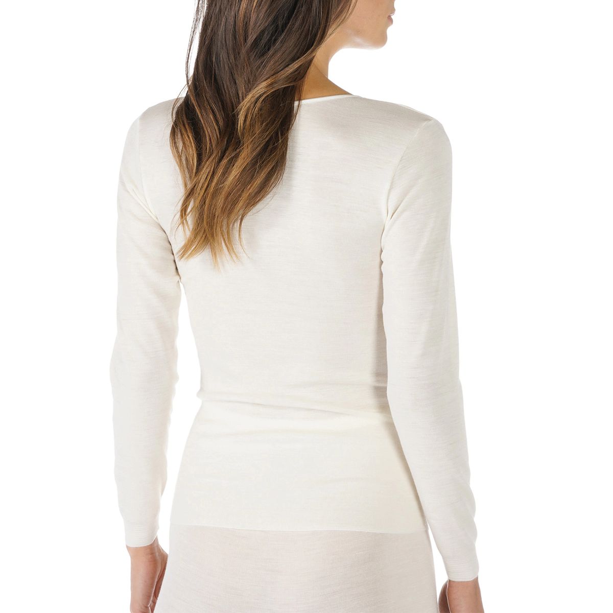 Langarmshirt aus Woll-Seide-Mischung
