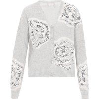 usha Strickjacke Frauen grau meliert beige
