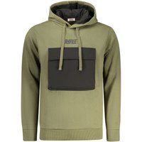 Grüner Baumwollmix-Hoodie mit Tasche