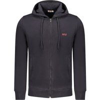 Klassisches Baumwollmischung Zip-Up Kapuzenpullover