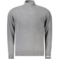 Herren Baumwollmischung Pullover mit halbem Reißverschluss