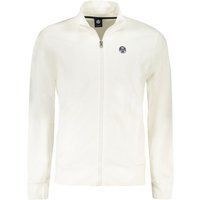 Klassisches weißes Baumwoll-Sweatshirt mit Reißverschluss