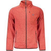 Rote Fleece Jacke mit Reißverschluss
