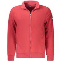 Herren Fleece Sweatshirt mit Reißverschluss, Rot