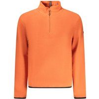 Herren Orangefarbenes Fleece-Sweatshirt mit halbem Reißverschluss