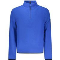 Blauer Herren Fleece-Pullover mit Halbreißverschluss